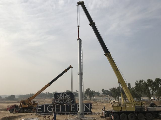Highest Dual Billboard on Unipole Installed at Eighteen Islamabad